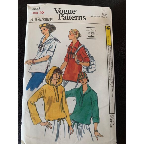 Vogue Misses Top Sewing Pattern 9823 Sz 10 - Uncut - Picture 6 of 9